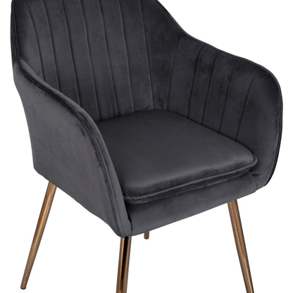 SAWYER VELVET ARMCHAIR GREY WITH GOLD LEGS 55x60x83
