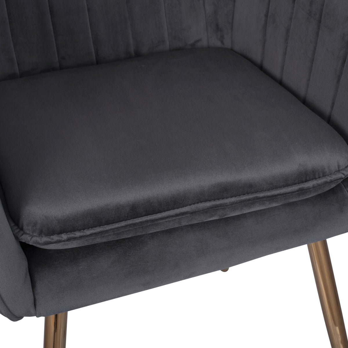 SAWYER VELVET ARMCHAIR GREY WITH GOLD LEGS 55x60x83