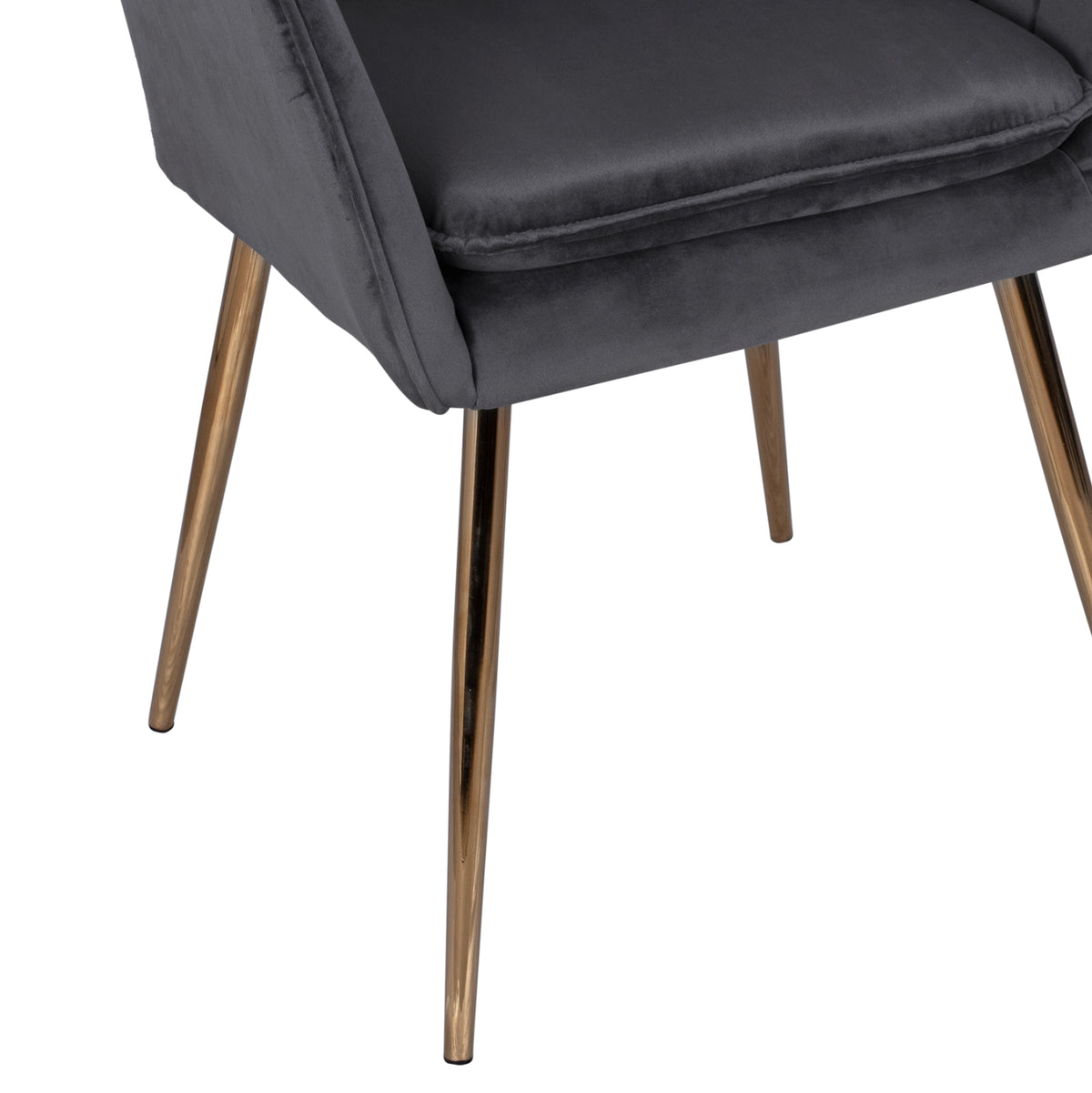 SAWYER VELVET ARMCHAIR GREY WITH GOLD LEGS 55x60x83