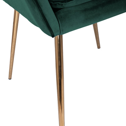 SAWYER ARMCHAIR VELVET CYPRESS WITH GOLD LEGS 55x60x83