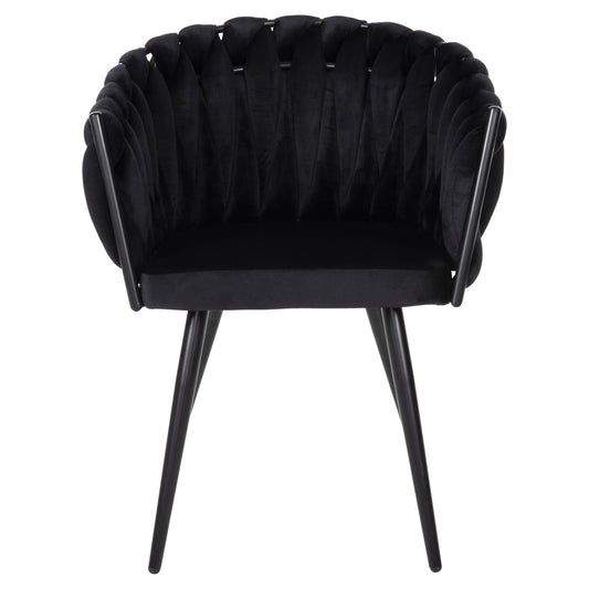 ARMCHAIR LUANDA BLACK VELVET BLACK METAL LEGS 62x54x79