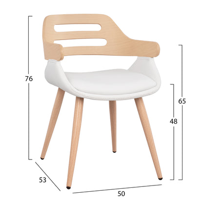 COOPERATIVE ARMCHAIR SUPERIOR PRO SONAMA WITH WHITE PU 50x53x76