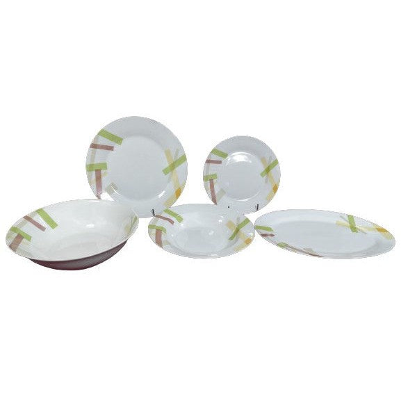 Σερβίτσιο Φαγητού Πορσελάνης 20 Τεμαχίων Λευκό με Γεωμετρικά Σχέδια