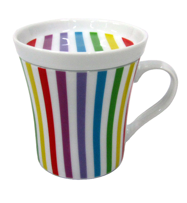 Πορσελάνινη Κούπα Ριγωτή με Καπάκι 250ml