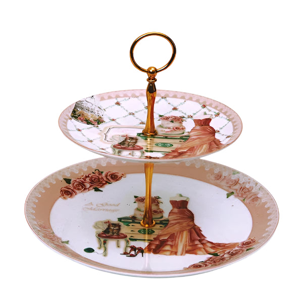 Πιατέλα-Τουρτιέρα Πορσελάνης 2όροφη English Porcelain Vintage