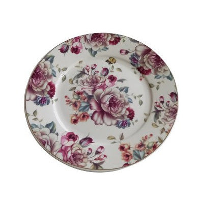 Σετ Πάστας & Πιατέλα 7 Tμχ Πορσελάνης σε Καπελιέρα Vintage Old Foley Bouquet