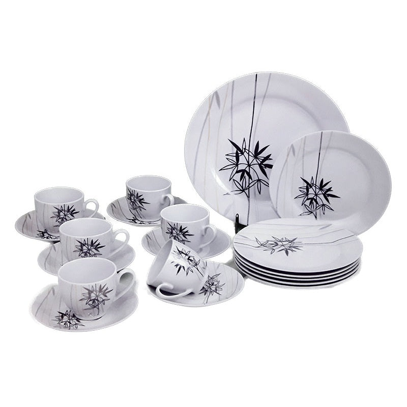 Φλυτζάνια Καφέ Πορσελάνης 6 Τεμαχίων Άσπρο/Μαύρο