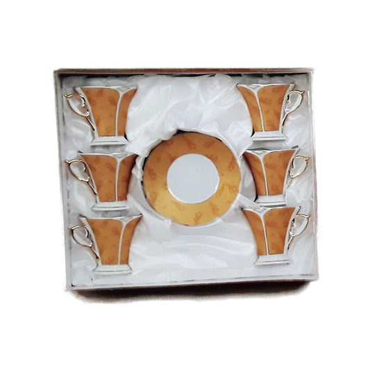 Σετ Φλυτζάνια Καφέ Πορσελάνης 6 Τεμ. Κίτρινη Απόχρωση