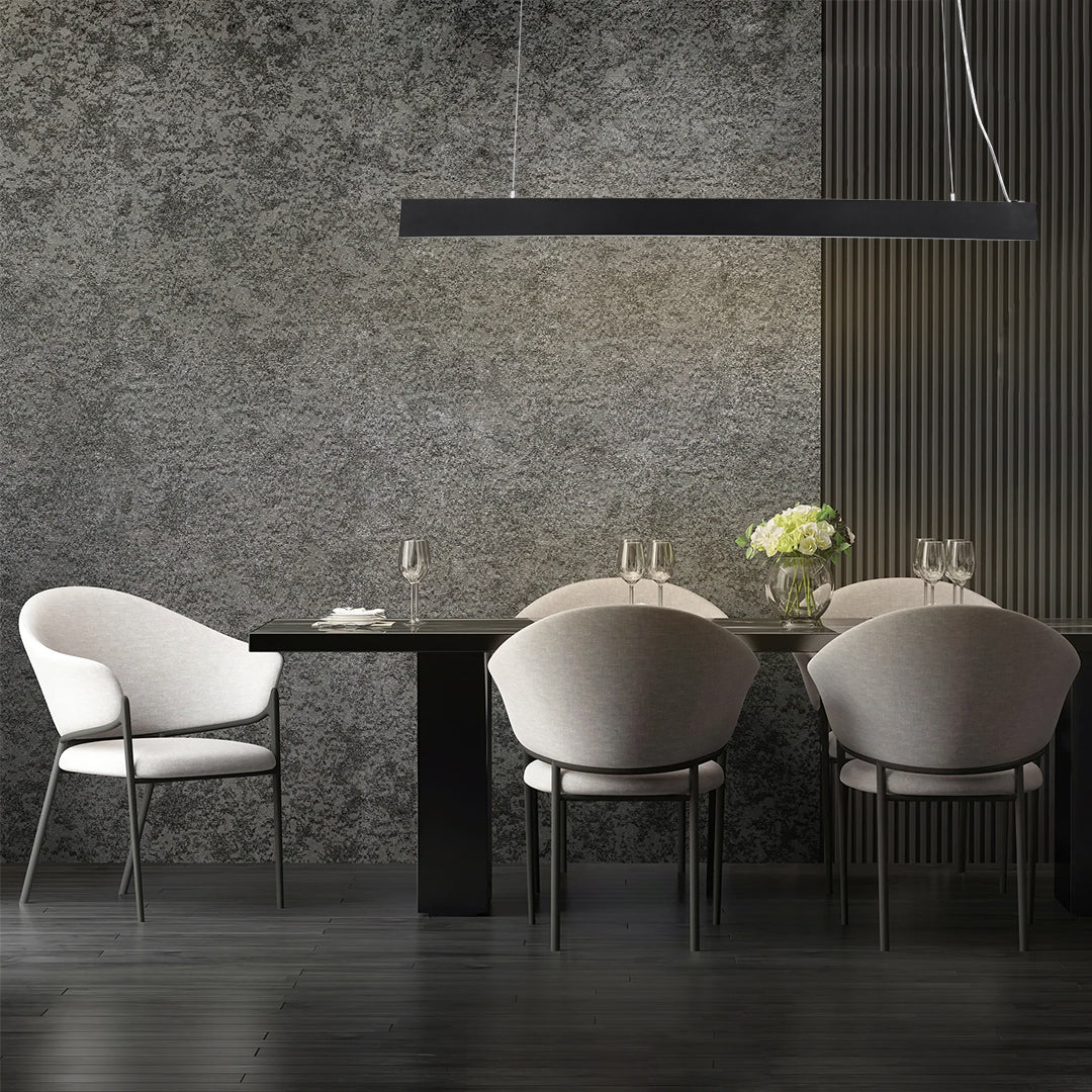 FELIX 61028-P Γραμμικό Κρεμαστό Φωτιστικό Linear LED CCT 54W 6500lm 120° AC 220-240V Μ120 x Π3.5 x Υ7cm - Εναλλαγή Φωτισμού μέσω Τηλεχειριστηρίου All In One Ψυχρό 6000k+Φυσικό 4500k+Θερμό 2700k Dimmable - Μαύρο