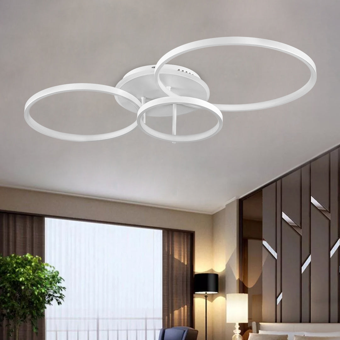 NEMESIS 61109 Φωτιστικό Οροφής Δαχτυλίδι-Κύκλος LED CCT 98W 11858lm 360° AC 220-240V - Εναλλαγή Φωτισμού μέσω Τηλεχειριστηρίου All In One Ψυχρό 6000k+Φυσικό 4500k+Θερμό 2700k Dimmable Φ25+35+45cm+BackLight - Λευκό