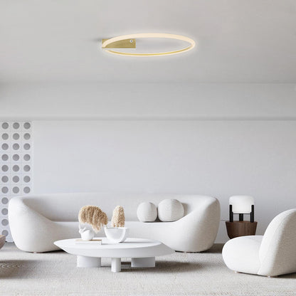 CINDERELLA 60982 Φωτιστικό Οροφής Δαχτυλίδι-Κύκλος LED CCT 30W 3360lm 360° AC 220-240V - Εναλλαγή Φωτισμού μέσω Τηλεχειριστηρίου All In One Ψυχρό 6000k+Φυσικό 4500k+Θερμό 2700k Dimmable Φ50cm - Χρυσό Βούρτσας