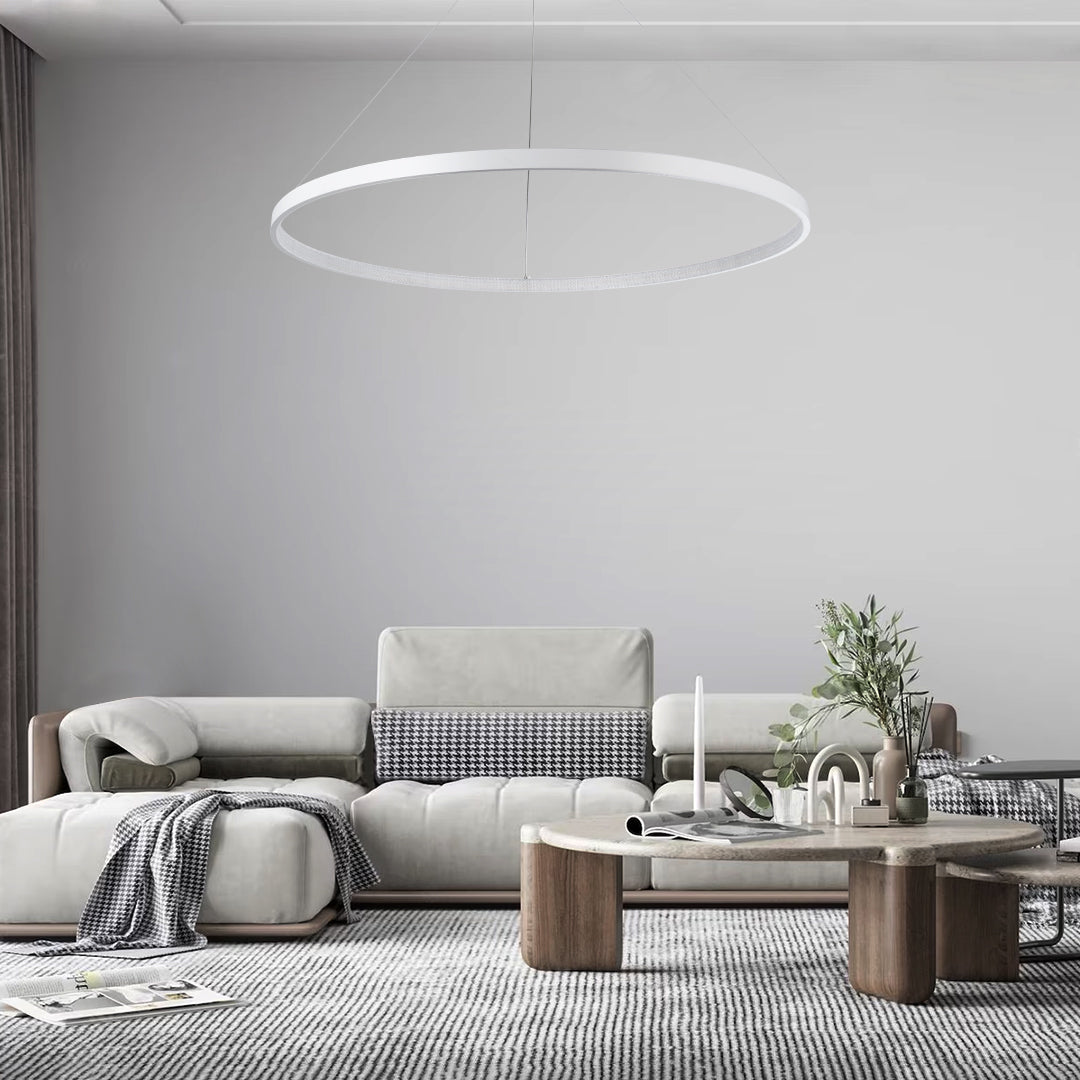 DIAMOND 61518 Κρεμαστό Φωτιστικό Δαχτυλίδι-Κύκλος LED CCT 75W 8400lm 360° AC 220-240V - Εναλλαγή Φωτισμού μέσω Τηλεχειριστηρίου All In One Ψυχρό 6000k+Φυσικό 4500k+Θερμό 2700k Dimmable Φ100cm - Λευκό