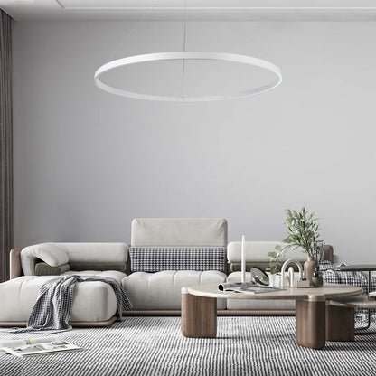 DIAMOND 61518 Κρεμαστό Φωτιστικό Δαχτυλίδι-Κύκλος LED CCT 75W 8400lm 360° AC 220-240V - Εναλλαγή Φωτισμού μέσω Τηλεχειριστηρίου All In One Ψυχρό 6000k+Φυσικό 4500k+Θερμό 2700k Dimmable Φ100cm - Λευκό