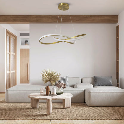 DEXTER 60916 Κρεμαστό Φωτιστικό Οροφής Design LED CCT 90W 10080lm 300° AC 220-240V - Εναλλαγή Φωτισμού μέσω Τηλεχειριστηρίου All In One Ψυχρό 6000k+Φυσικό 4500k+Θερμό 2700k Dimmable Φ73cm - Χρυσό Βούρτσας