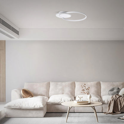 CIRCUO 61230 Μοντέρνο Φωτιστικό Οροφής LED 75W 8400lm 360° AC 220-240V IP20 Ρυθμιζόμενο Λευκό CCT με Χειριστήριο από 2700K έως 6000K Dimmable - Lumileds SMD Chip - Λευκό Ματ - Μ53 x Π42.5 x Υ9