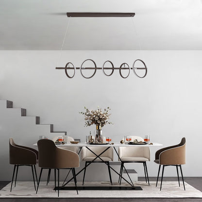 CIRCOLARE 61321 Κρεμαστό Φωτιστικό Οροφής Design LED CCT 75W 8400lm 360° AC 220-240V - Εναλλαγή Φωτισμού μέσω Τηλεχειριστηρίου All In One Ψυχρό 6000k+Φυσικό 4500k+Θερμό 2700k Dimmable Μ120 x Π25 x Υ25cm - Καφέ