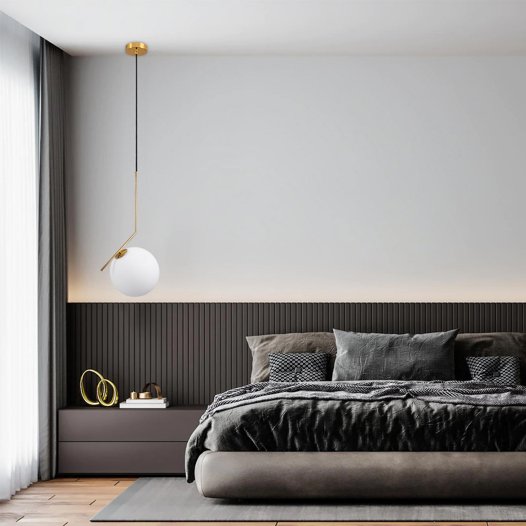 MONROE 00956 Μοντέρνο Κρεμαστό Φωτιστικό Οροφής με Ντουί 1 x E27 AC 220-240V IP20 - Χρυσό & Λευκό - Μ30 x Π30 x Υ75