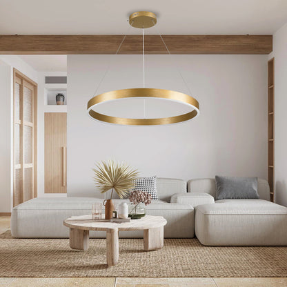 VENOM 61181 Μοντέρνο Κρεμαστό Φωτιστικό Οροφής LED 67W 7863lm 120° AC 220-240V IP20 Ρυθμιζόμενο Λευκό CCT με Χειριστήριο από 2700K έως 6000K Dimmable - Lumileds SMD Chip - Χρυσό Βούρτσας - Μ80 x Π80 x Υ6.5