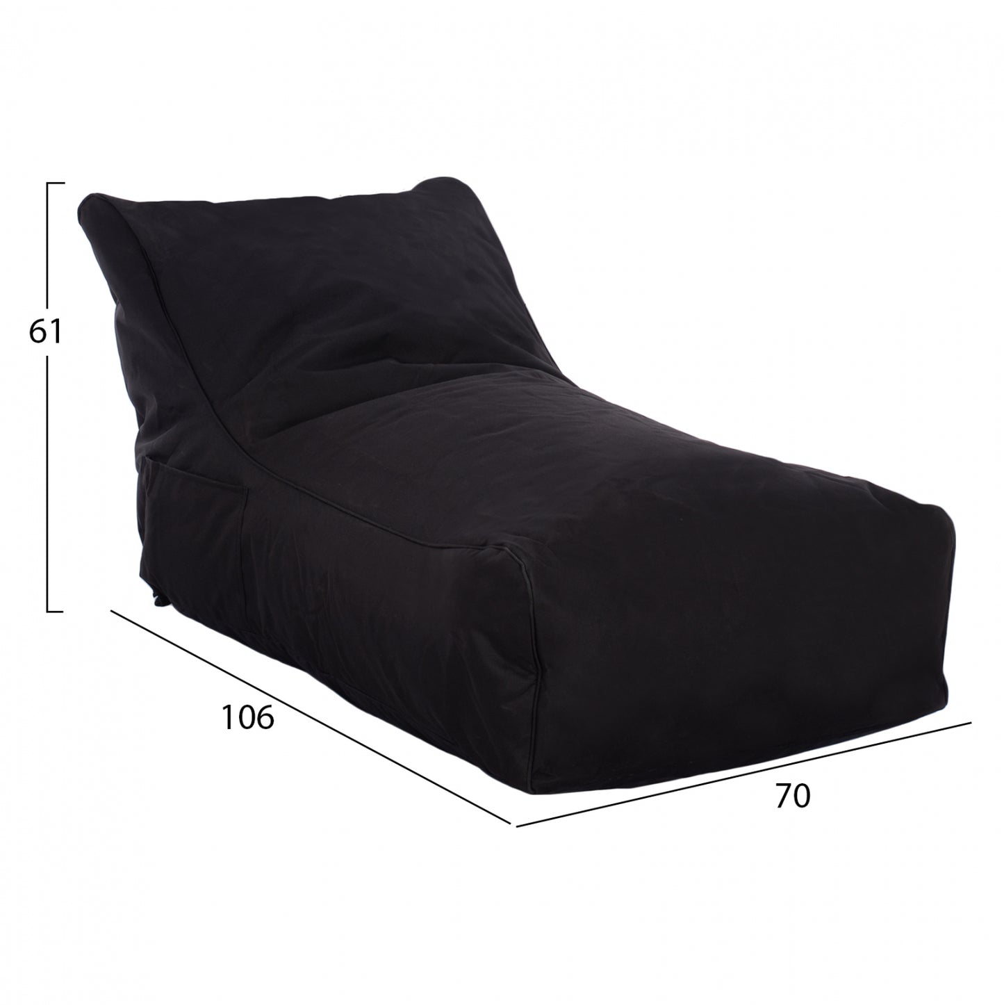 ΠΟΥΦ BLOOM ΑΔΙΑΒΡΟΧΟ ΜΑΥΡΟ ΜΕ UV PROTECTION 106x70x61