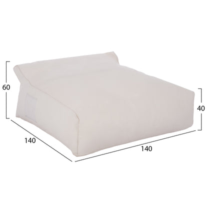 ΠΟΥΦ YAMIN 2 ΑΤΟΜΩΝ ΜΕ TEXTILENE 600gr/m2 ΛΕΥΚΟ 140x140x40-60
