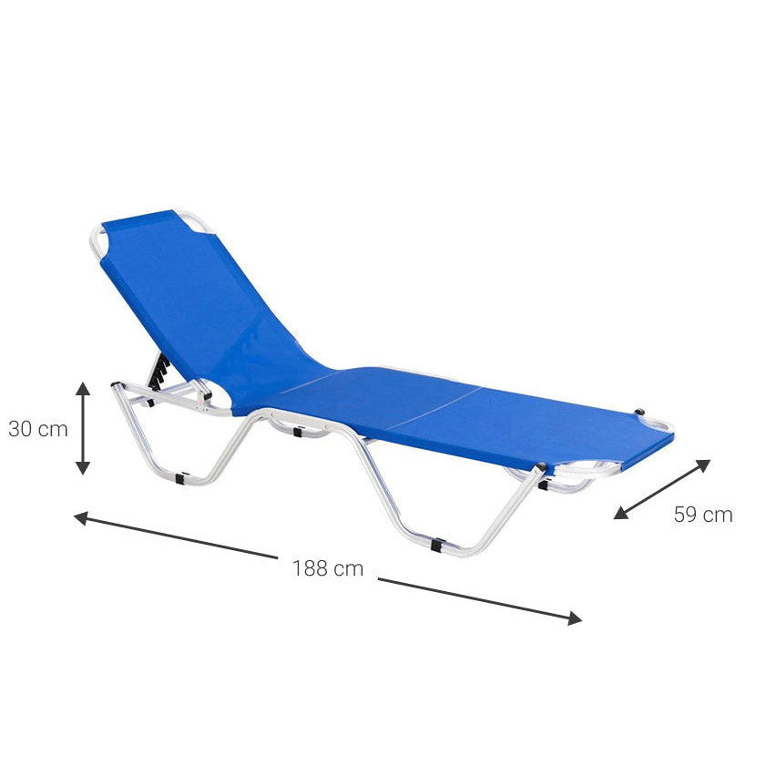 Ξαπλώστρα Αλουμινίου Comfy Μπλε 188x59x30
