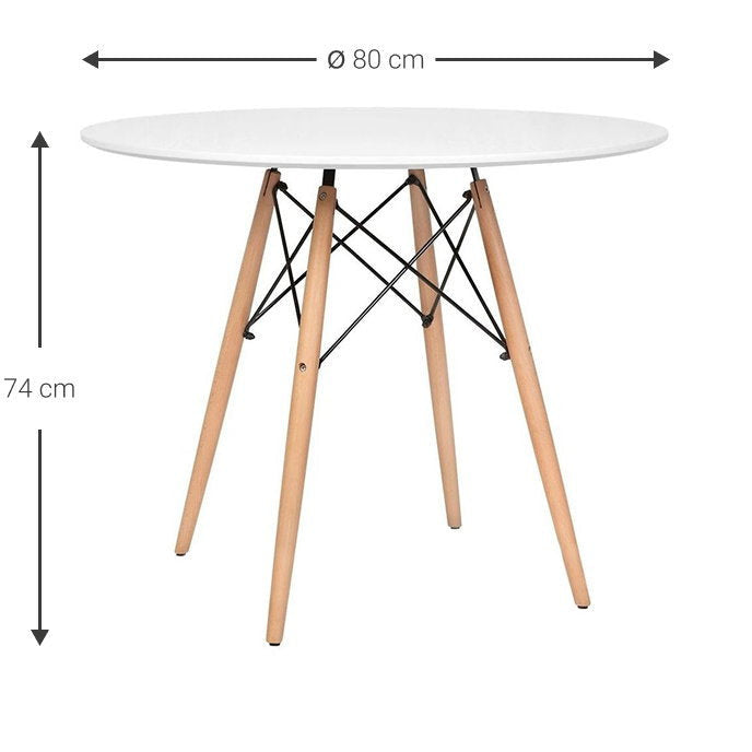 Τραπέζι Fiorino Round Λευκό 80x80x74