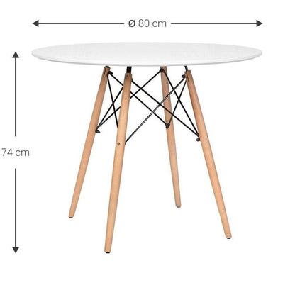 Τραπέζι Fiorino Round Λευκό 80x80x74