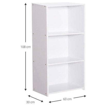 Eliot 3S Bookcase White 60x30x108