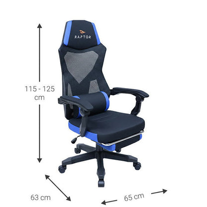Καρέκλα Gaming Raptor Venom Μπλε 65x63x115