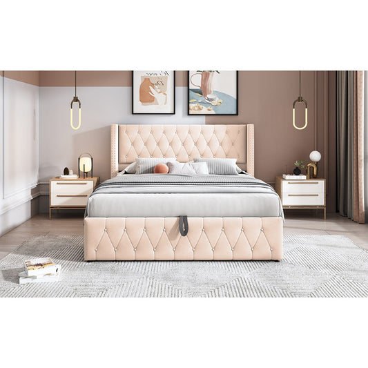 Επενδυμένο Κρεβάτι Zenmor Μπεζ 206x170x95
