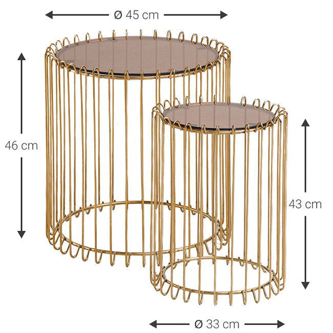 Temporal Lite Coffee Tables Gold 45x45x46