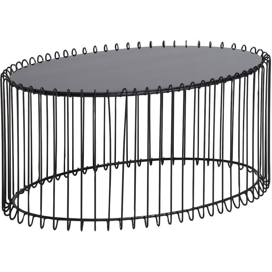 Τραπεζάκι Σαλονιού Temporal Oval Μαύρο 90x60x40.5
