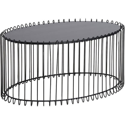 Τραπεζάκι Σαλονιού Temporal Oval Μαύρο 90x60x40.5