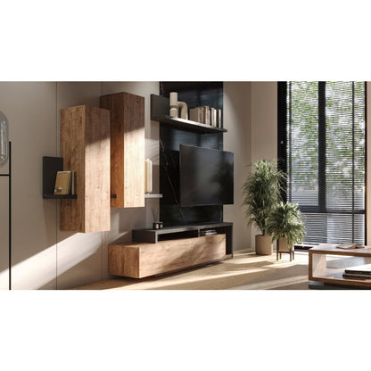 Έπιπλο Τηλεόρασης Bron Φυσικό - Ανθρακί 219x45x52