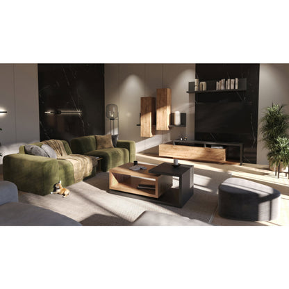 Έπιπλο Τηλεόρασης Bron Φυσικό - Ανθρακί 219x45x52