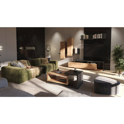 Έπιπλο Τηλεόρασης Bron Φυσικό - Ανθρακί 219x45x52