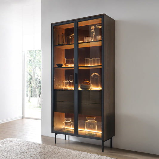 Βιτρίνα Luminus Καφέ 91.5x39.3x194.6