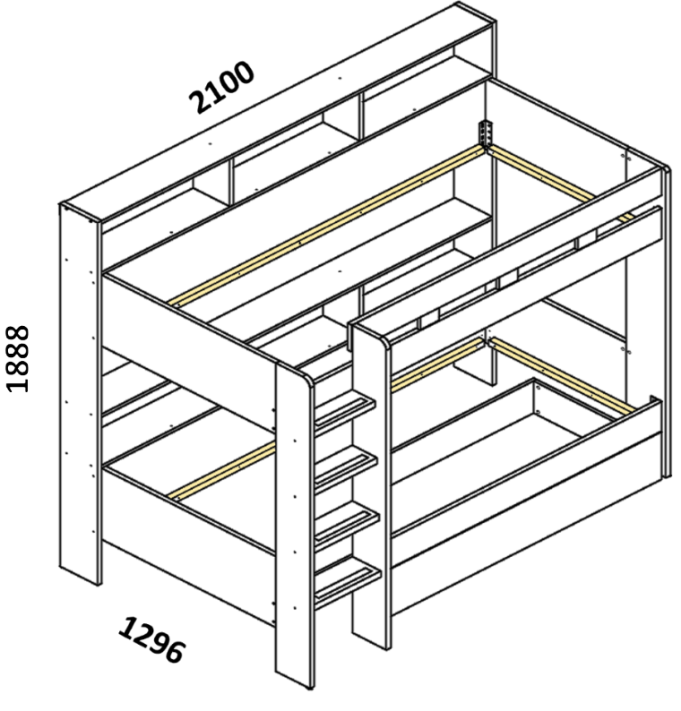 Κουκέτα Sauren 210.2x128.28x189.5