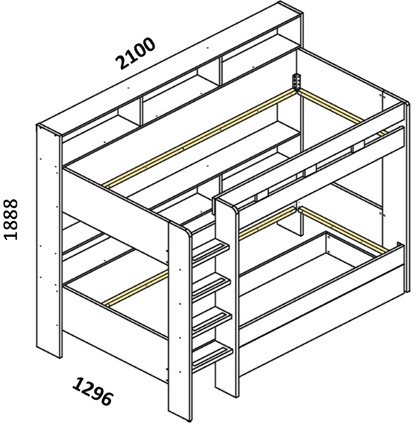 Κουκέτα Sauren 210.2x128.28x189.5