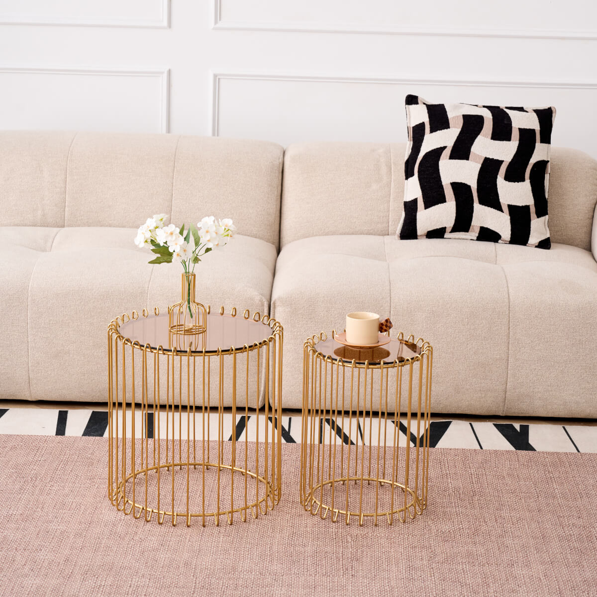 Temporal Lite Coffee Tables Gold 45x45x46