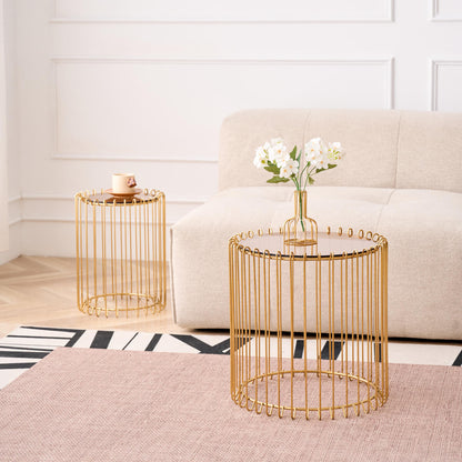 Temporal Lite Coffee Tables Gold 45x45x46