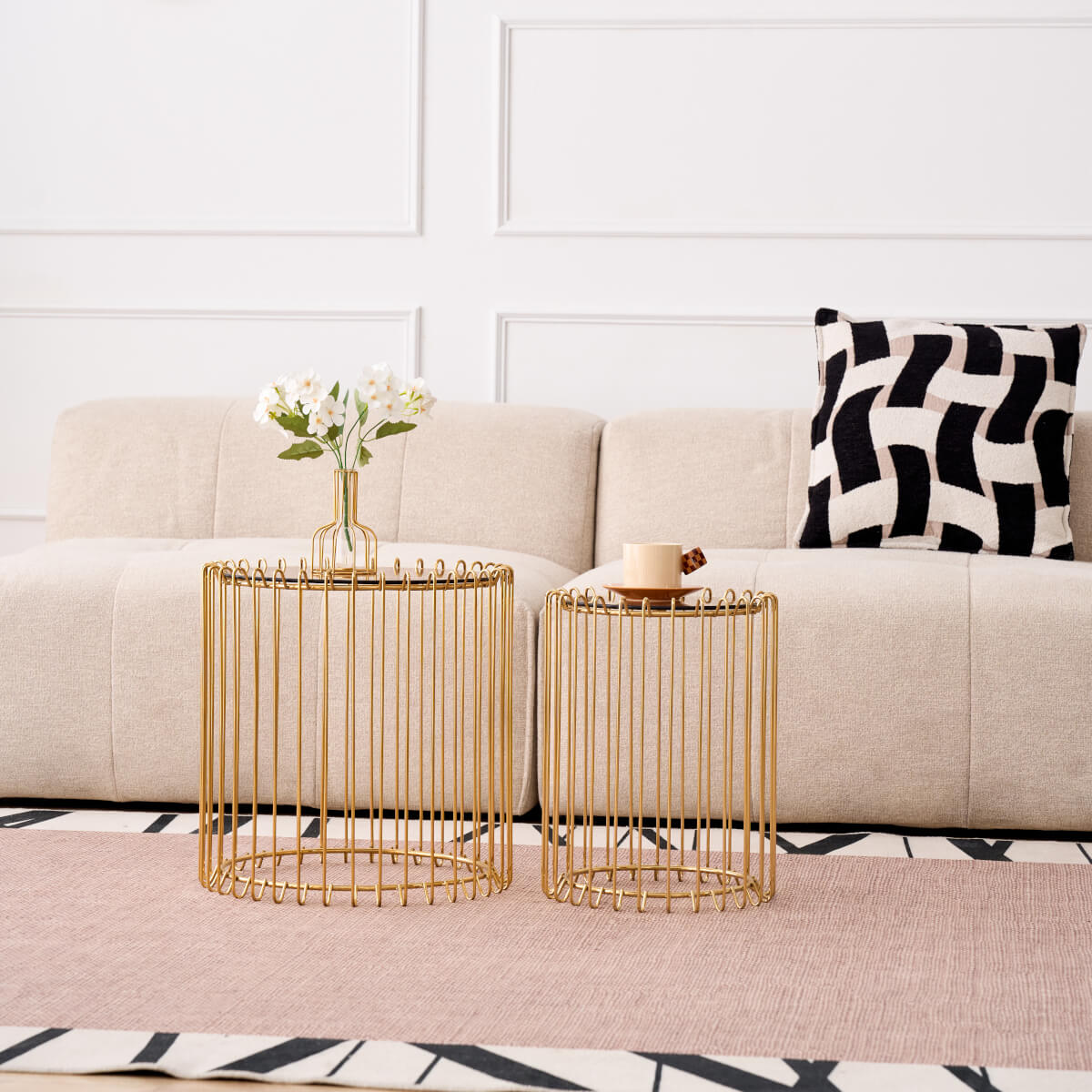 Temporal Lite Coffee Tables Gold 45x45x46
