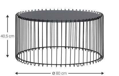 Temporal Round Coffee Table Black 80x80x40.5