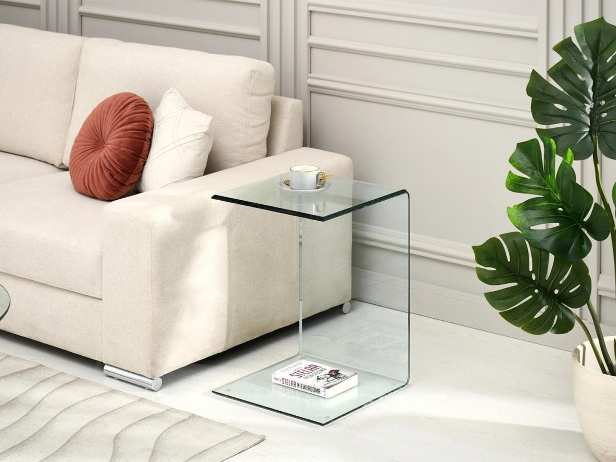Crystal Crescent Side Table 40x40x60