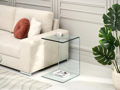 Crystal Crescent Side Table 40x40x60