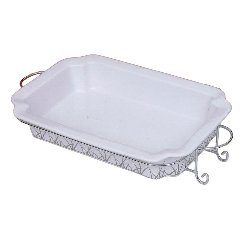 Πυρίμαχο Ορθογώνιο Ταψί με Μεταλλική Βάση 45x30εκ