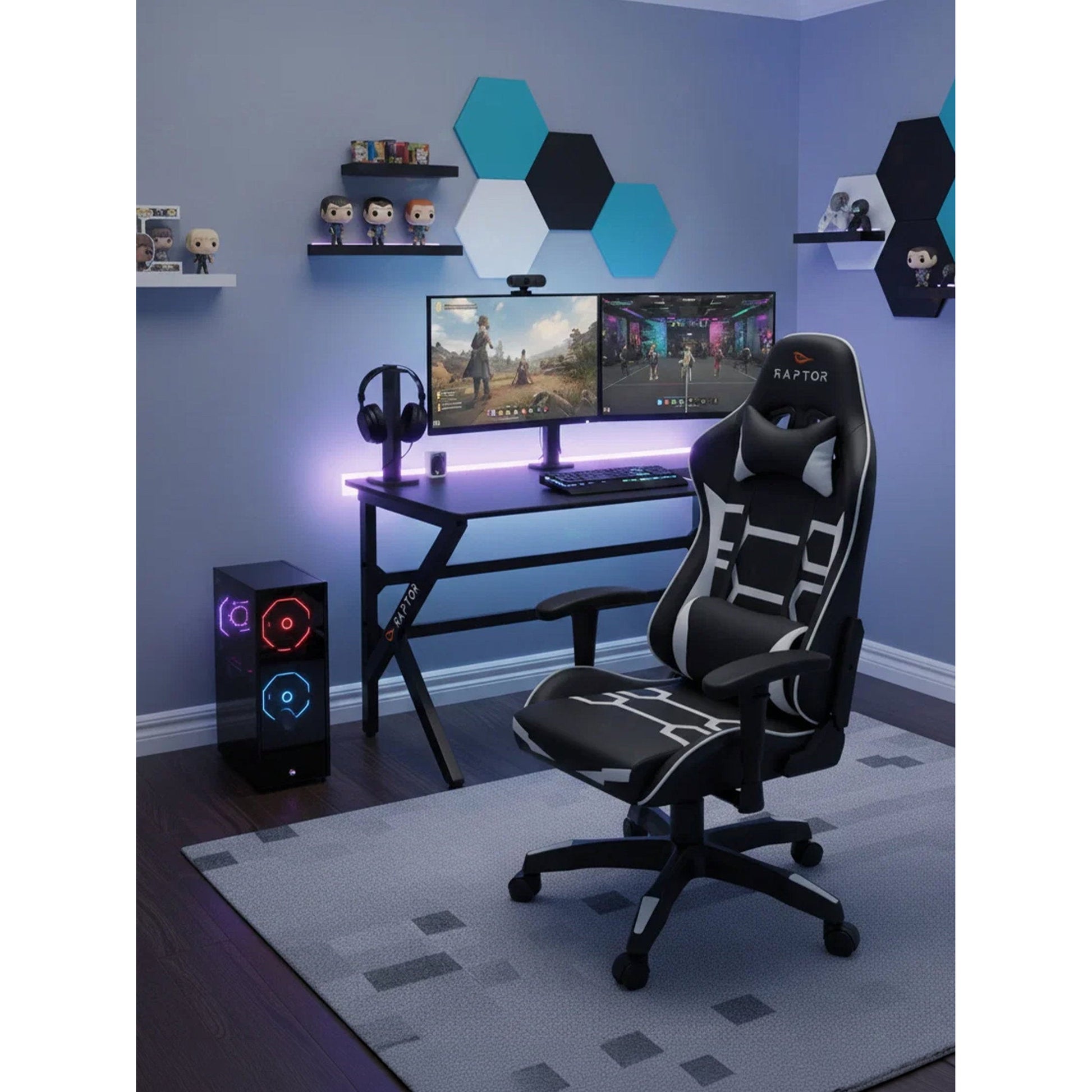 Γραφείο Gaming Raptor Crimson Μαύρο 120x60x75