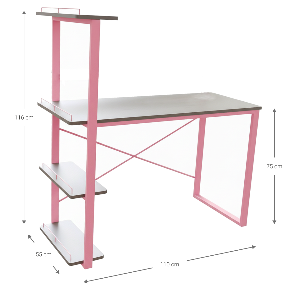 Γραφείο Dynamic με Βιβλιοθήκη 110x55x116