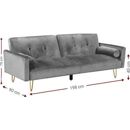 Lawson Sofa Bed Grey 198x90x79