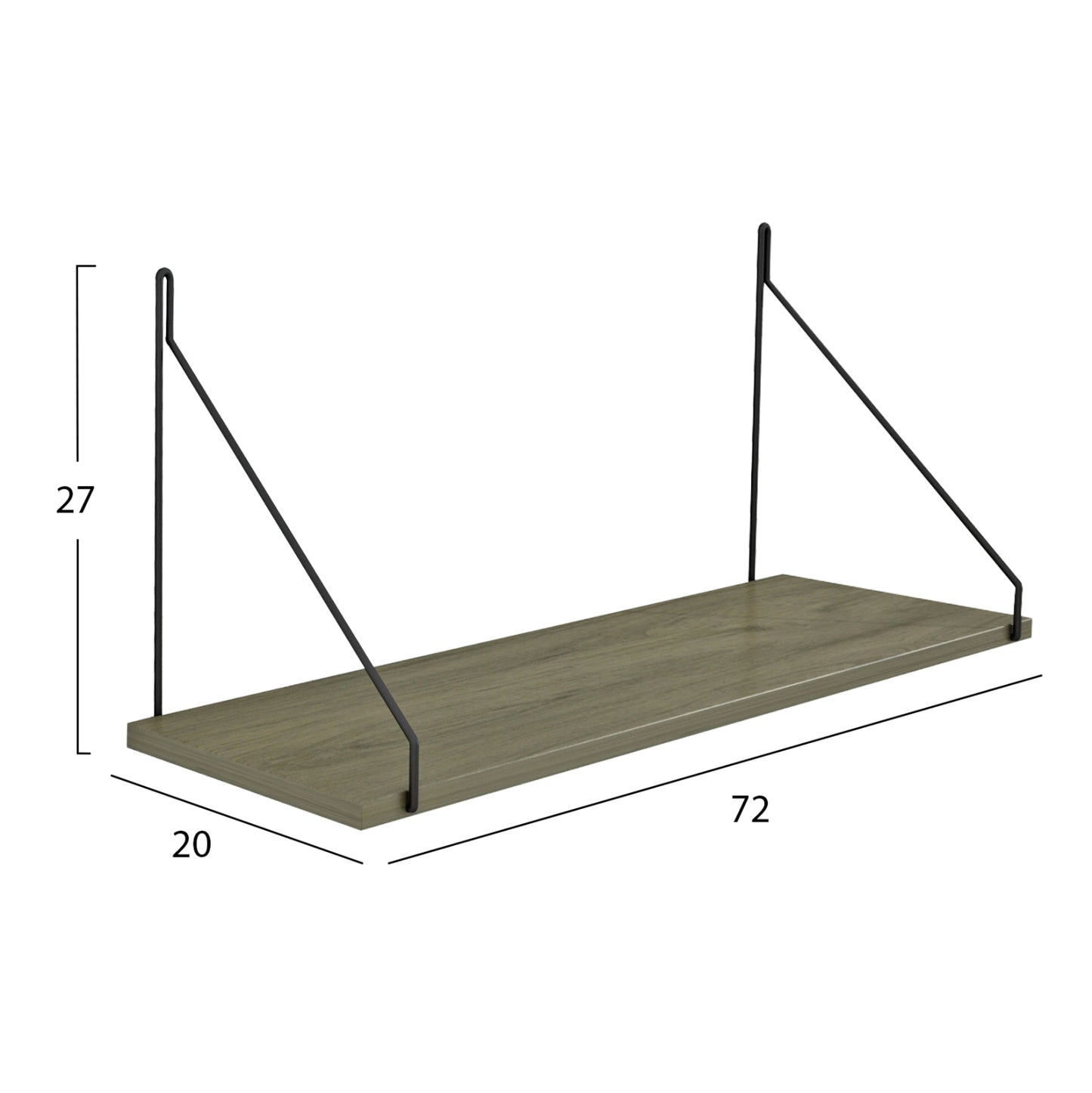 ΡΑΦΙ ΤΟΙΧΟΥ AGILAN ΜΕΛΑΜΙΝΗΣ OLIVE GREY 72x20x27